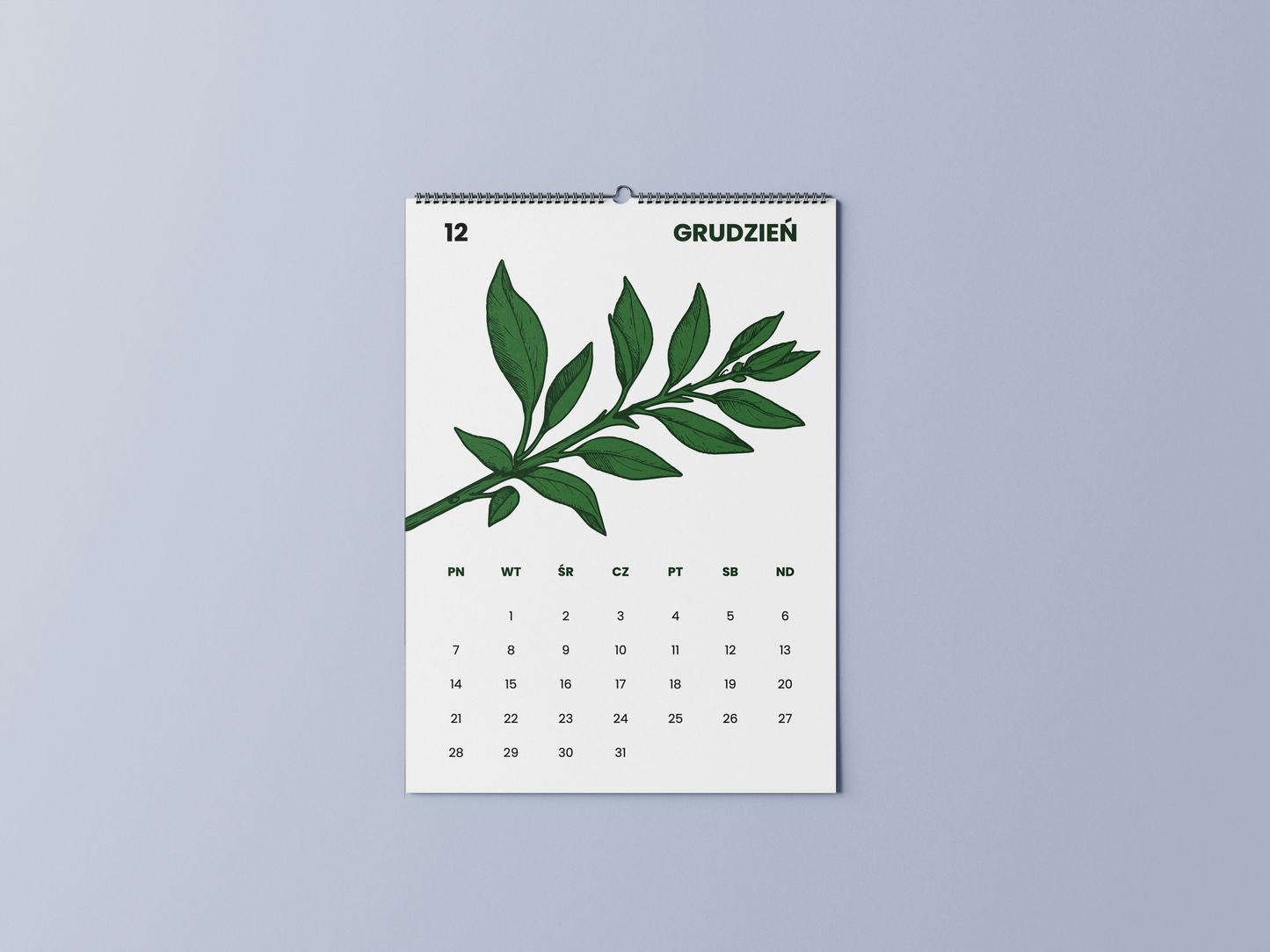 botaniczny - kalendarz ścienny A3 2026