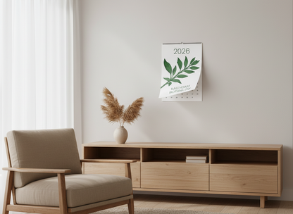 Botanical wall calendar lifestyle image