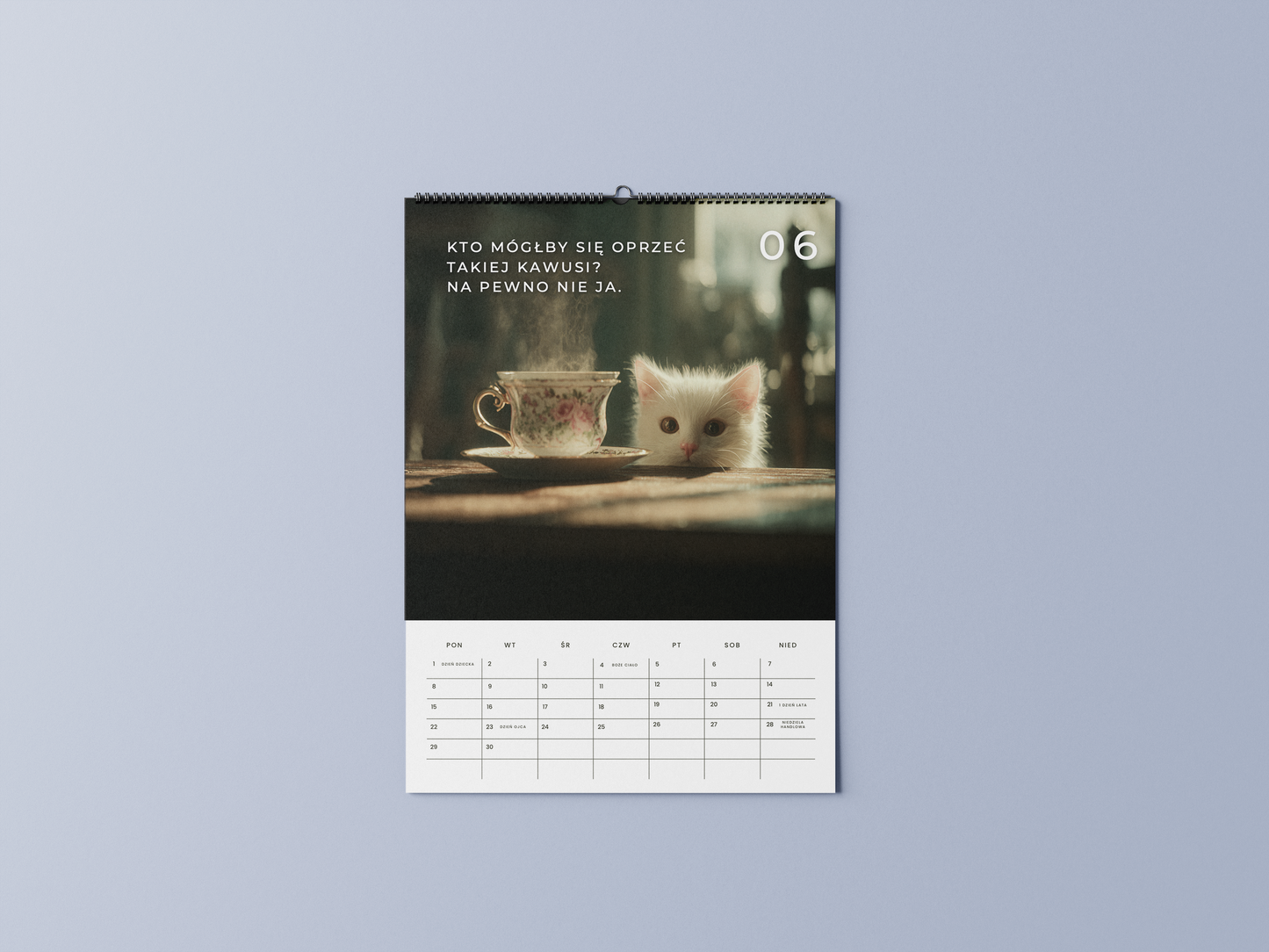 koty pijące kawusie - kalendarz ścienny A3 2026