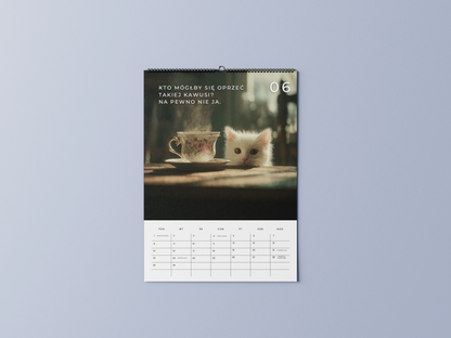 koty pijące kawusie - kalendarz ścienny A3 2026