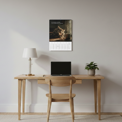 koty pijące kawusie - kalendarz ścienny A3 2026