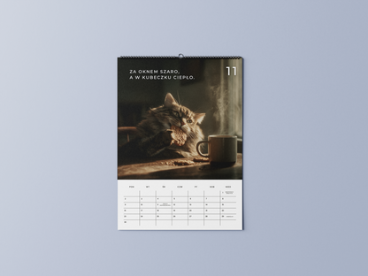 koty pijące kawusie - kalendarz ścienny A3 2026