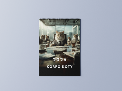 koty w korpo - kalendarz ścienny A3 2026