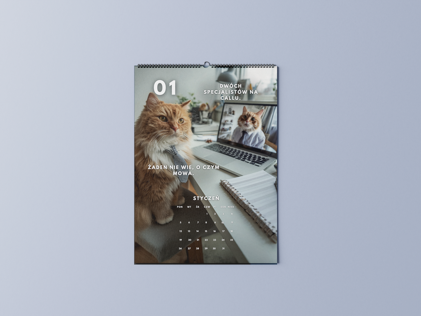 koty w korpo - kalendarz ścienny A3 2026