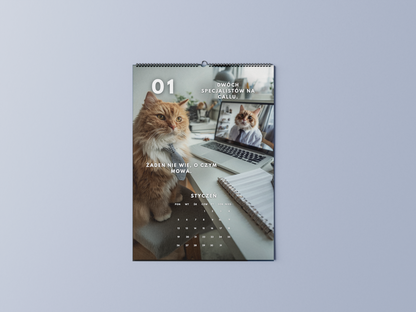koty w korpo - kalendarz ścienny A3 2026