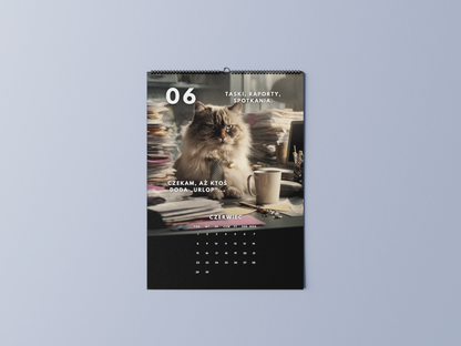 koty w korpo - kalendarz ścienny A3 2026