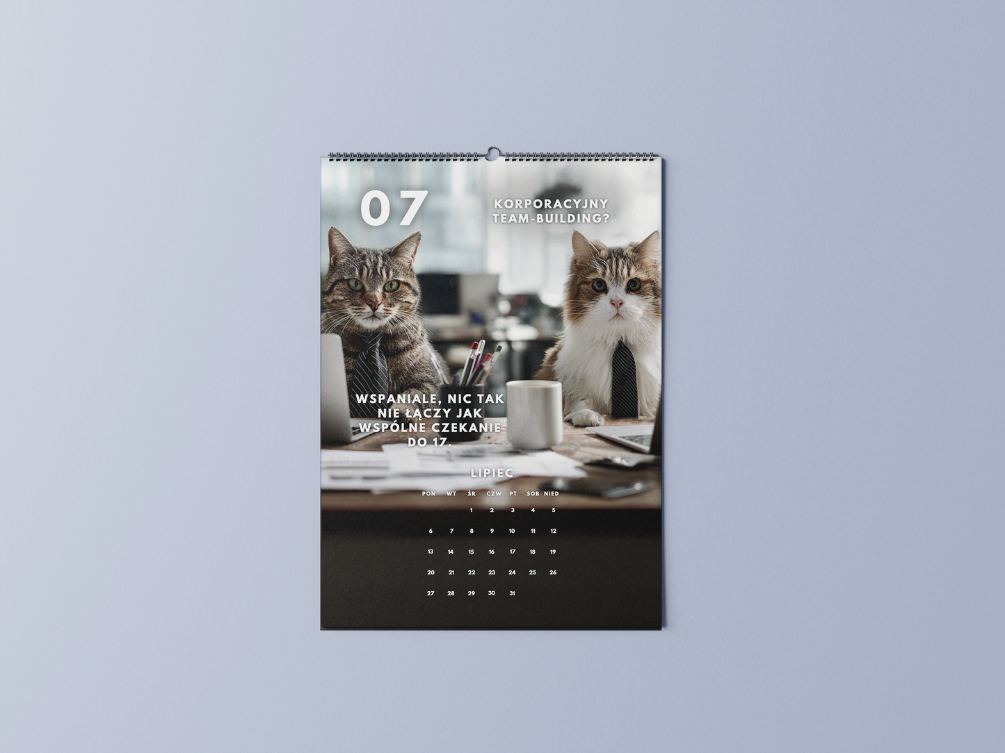 koty w korpo - kalendarz ścienny A3 2026