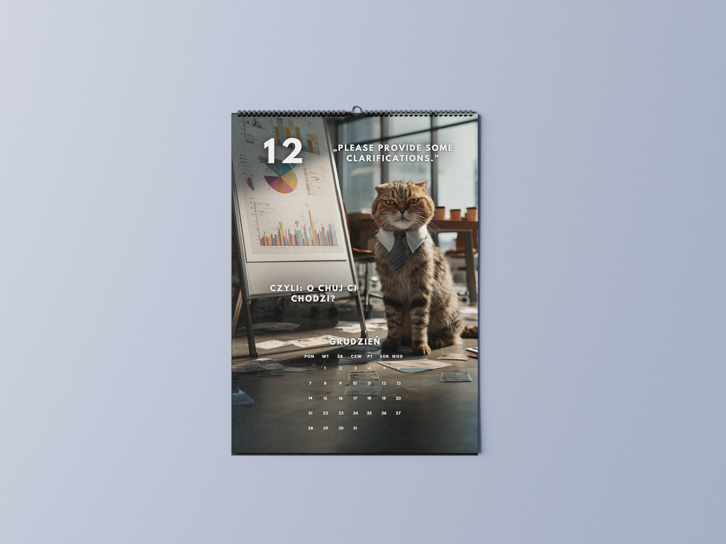 koty w korpo - kalendarz ścienny A3 2026