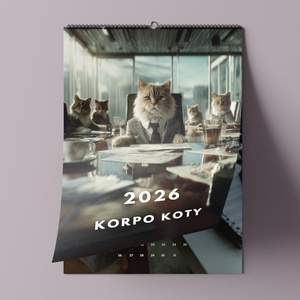 koty w korpo - kalendarz ścienny A3 2027
