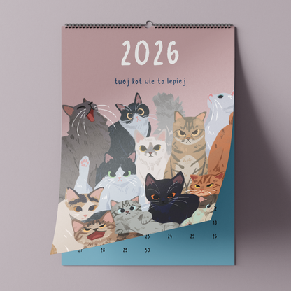 twój kot wie lepiej - kalendarz ścienny A3 2026