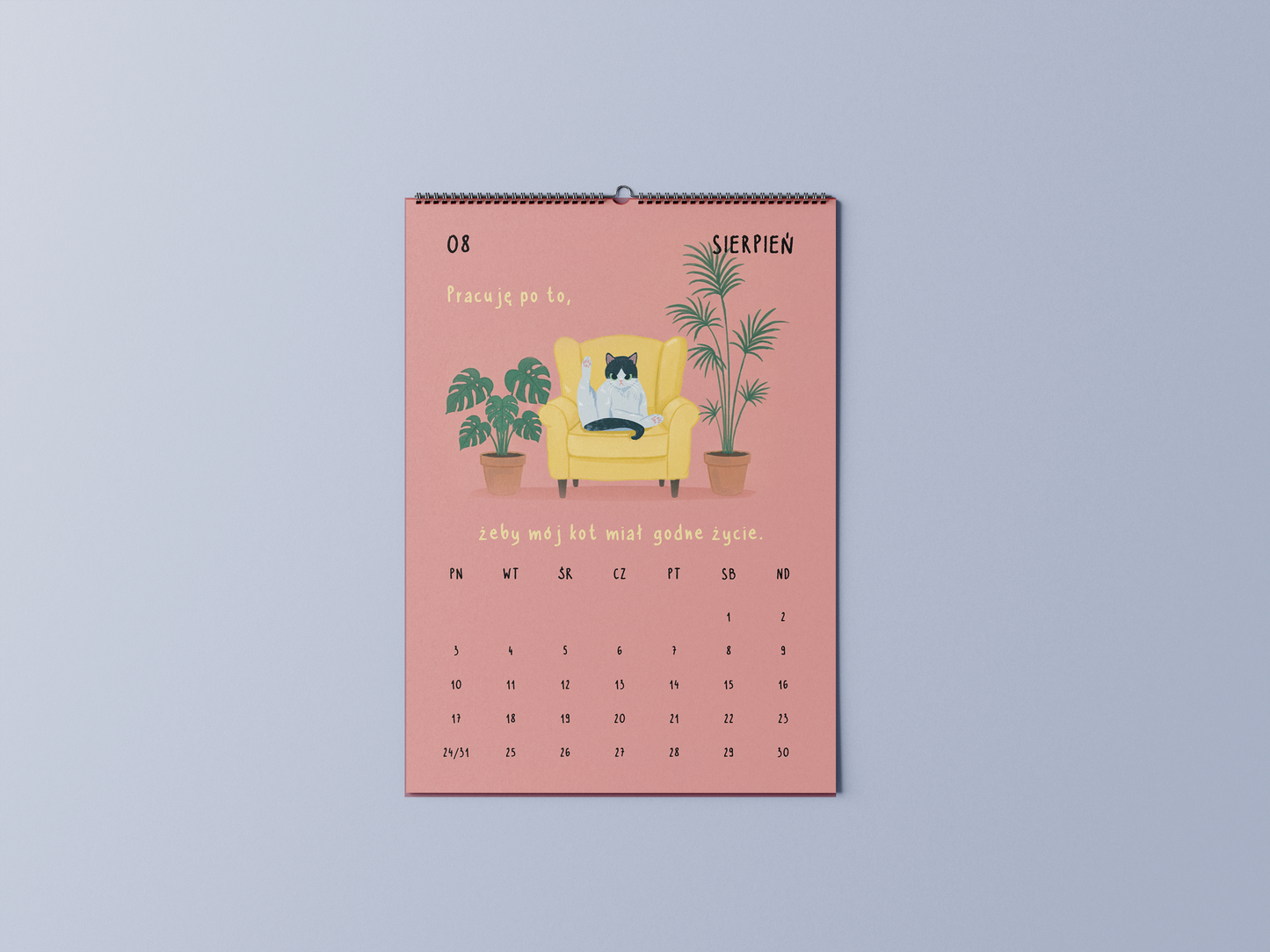 twój kot wie lepiej - kalendarz ścienny A3 2026
