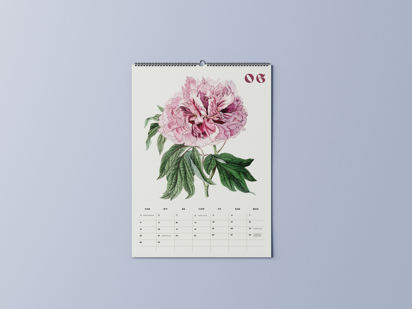 vintage kwiaty - kalendarz ścienny A3 2026