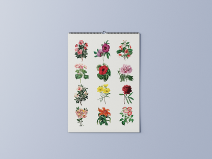 vintage kwiaty - kalendarz ścienny A3 2026