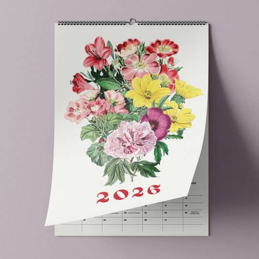 vintage kwiaty - kalendarz ścienny A3 2026