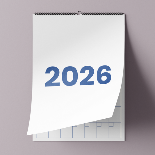 minimalistyczny kolorowy - kalendarz ścienny A3 2026