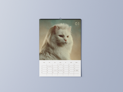 koty w modnych fryzurkach - kalendarz ścienny A3 2026