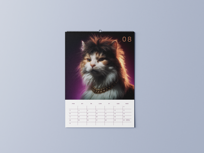 koty w modnych fryzurkach - kalendarz ścienny A3 2026