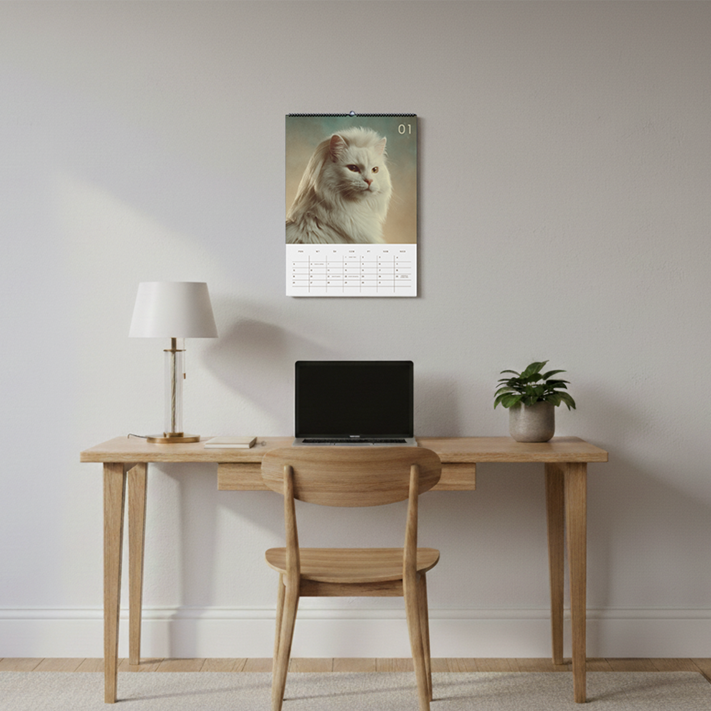 koty w modnych fryzurkach - kalendarz ścienny A3 2026