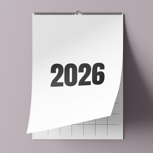 minimalistyczny z notatkami - kalendarz ścienny A3 2026