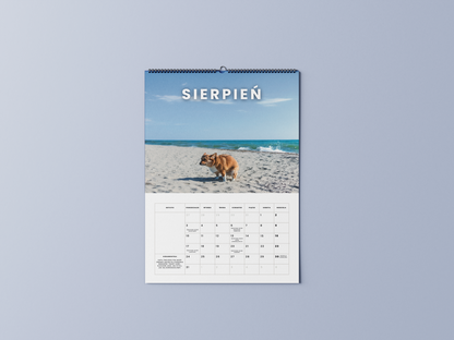 psy robiące kupę w pięknych miejscach - kalendarz ścienny A3 2026