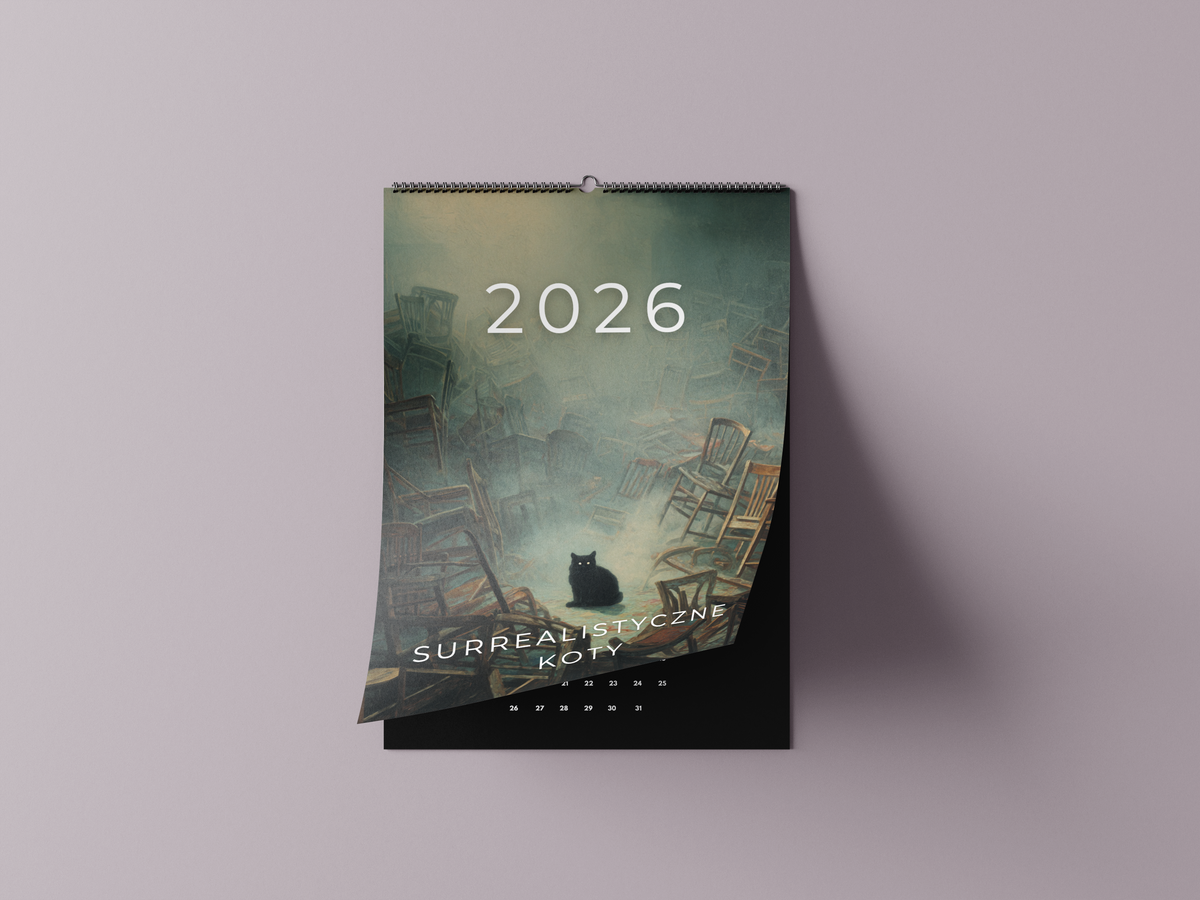 🌙 Surrealistyczne koty 2027 — kalendarz dla fanów snów na jawie